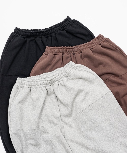 ADAMASTE(アダマスト)の「double knee draw cord sweat pants - ダブルニードローコードスウェットパンツ(スウェット・メンズ・グレー/ブラック/ブラウン・MEDIUM/LARGE)」の5枚目の写真