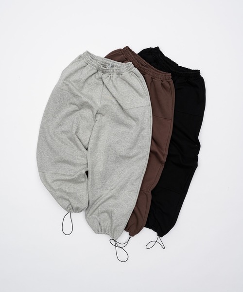 ADAMASTE(アダマスト)の「double knee draw cord sweat pants - ダブルニードローコードスウェットパンツ(スウェット・メンズ・グレー/ブラック/ブラウン・MEDIUM/LARGE)」の6枚目の写真