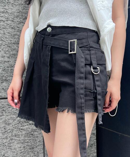 Figments（フィグメンツ）の「ベルテッドラップスカパン（スカート・レディース・ブラック・MEDIUM/SMALL）」の12枚目の写真