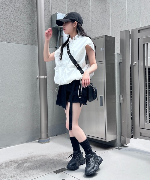 Figments（フィグメンツ）の「ベルテッドラップスカパン（スカート・レディース・ブラック・MEDIUM/SMALL）」の6枚目の写真