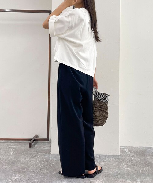 fredy emue（フレディエミュ）の「ヘビー天竺ロゴクロップドTシャツ（Tシャツ/カットソー・レディース・オフホワイト/グレー/ベージュ・38）」の6枚目の写真