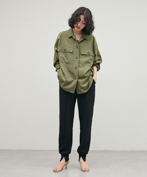 LARUTA(ラルータ)の「【LARUTA】カットジョーゼットジョグパンツ(その他パンツ・レディース・ネイビー/ブラック/ブラウン/アイボリー・LARGE/MEDIUM)」の3枚目の写真