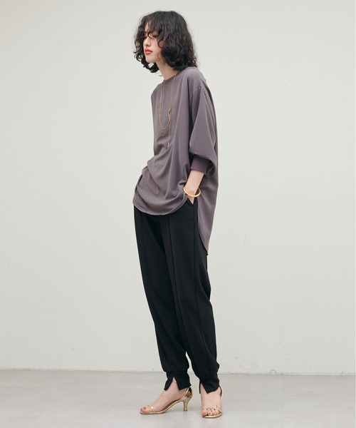 LARUTA(ラルータ)の「【LARUTA】カットジョーゼットジョグパンツ(その他パンツ・レディース・ネイビー/ブラック/ブラウン/アイボリー・LARGE/MEDIUM)」の12枚目の写真