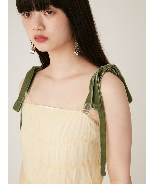 LILY BROWN（リリーブラウン）の「【WEB限定カラー】【LILY BROWN×KEITA MARUYAMA】ラッフルチュールドレス（ワンピース・レディース・ブラック/ピンクベージュ/イエロー・FREE/00）」の18枚目の写真