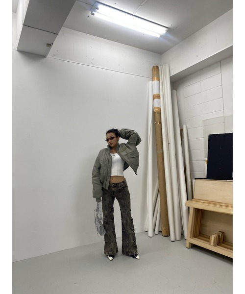 LAGUA GEM（ラグアジェム）の「BIG POCKET MA-1（MA-1・レディース・チャコールグレー/カーキ/アイボリー・FREE）」の6枚目の写真