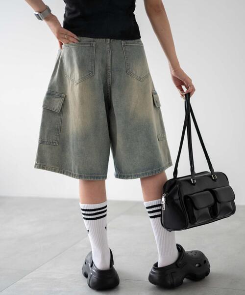 dispark（ディスパーク）の「DISPARK/ドロストカーゴハーフパンツ（デニムパンツ・レディース・ライトインディゴブルー/インディゴブルー/ブラック・MEDIUM/LARGE）」の19枚目の写真