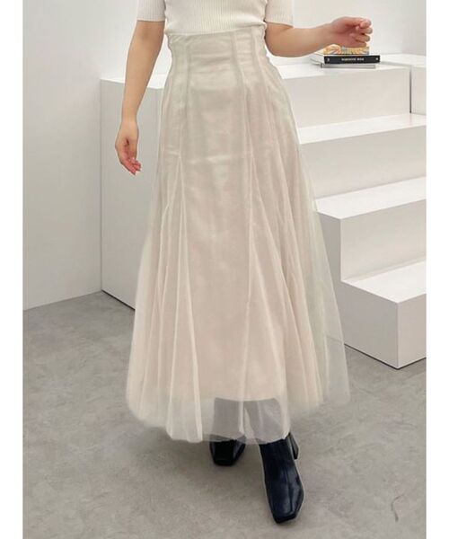 MERCURYDUO（マーキュリーデュオ）の「チュールフレアスカート（スカート・レディース・ピンク/オフホワイト/ブルー・SMALL/MEDIUM）」の2枚目の写真