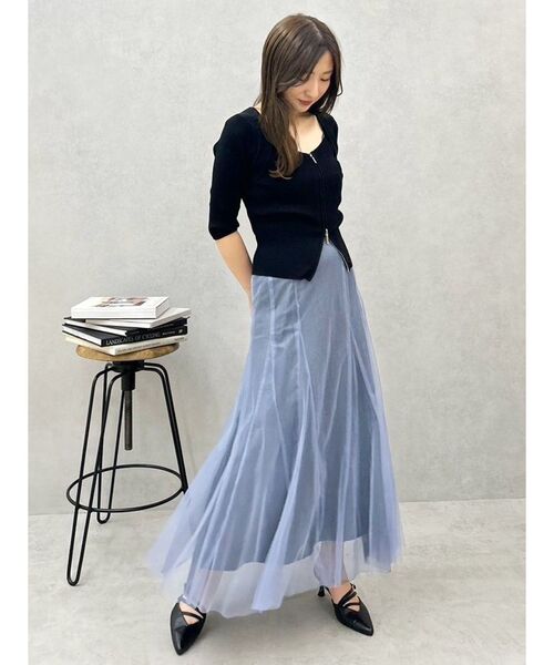 MERCURYDUO（マーキュリーデュオ）の「チュールフレアスカート（スカート・レディース・ピンク/オフホワイト/ブルー・SMALL/MEDIUM）」の4枚目の写真