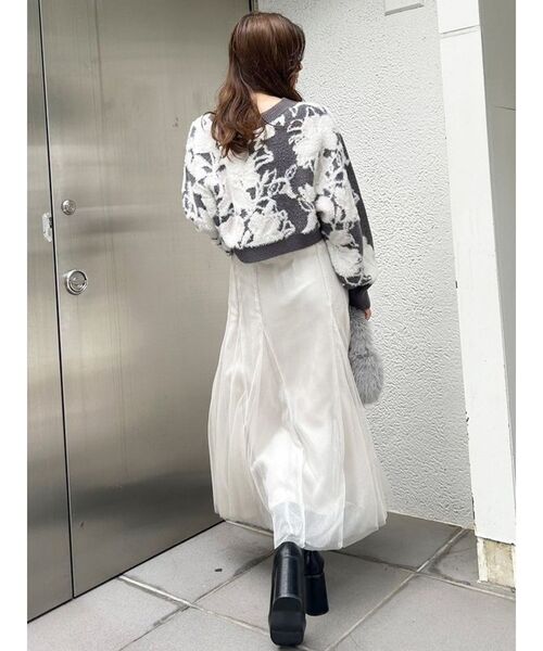 MERCURYDUO（マーキュリーデュオ）の「チュールフレアスカート（スカート・レディース・ピンク/オフホワイト/ブルー・SMALL/MEDIUM）」の10枚目の写真