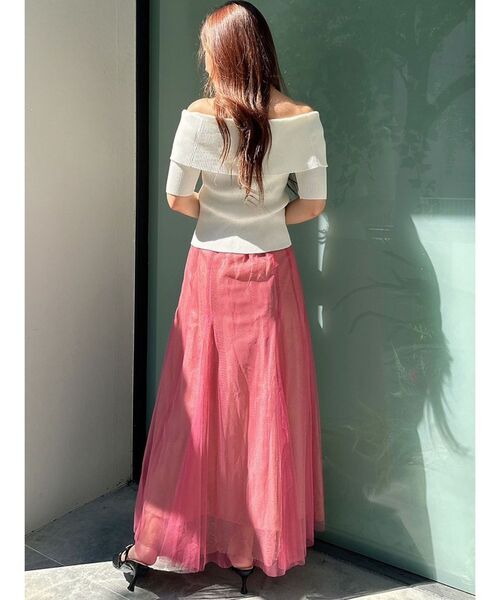 MERCURYDUO（マーキュリーデュオ）の「チュールフレアスカート（スカート・レディース・ピンク/オフホワイト/ブルー・SMALL/MEDIUM）」の13枚目の写真
