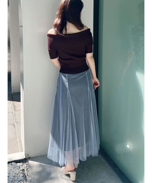 MERCURYDUO（マーキュリーデュオ）の「チュールフレアスカート（スカート・レディース・ピンク/オフホワイト/ブルー・SMALL/MEDIUM）」の15枚目の写真