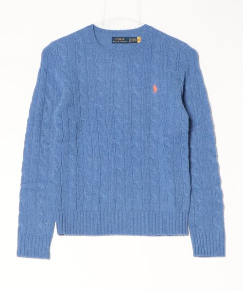 POLO RALPH LAUREN(ポロ ラルフ ローレン)の「ケーブル ウールカシミヤ クルーネック セーター(ニット/セーター・レディース・ブルー・L/M/S/XS/XXS)」の3枚目の写真