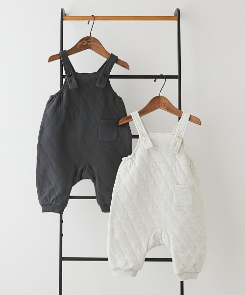 devirock（デビロック）の「ベビー ニットキルト サロペット（サロペット/オーバーオール・キッズ・スミクロ/オートミール・70-80cm）」の15枚目の写真