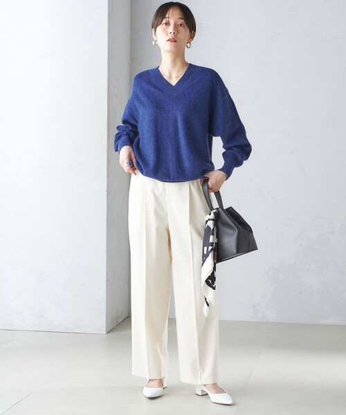 24SS SHIPS 〈手洗い可能〉モヘヤ パイル Vネック プルオーバー SHIPS｜<手洗い可能>モヘヤ パイル Vネック プルオーバー