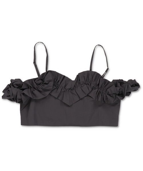 Lull（ルル）の「【Lull / ルル】フリルオフショルキャミビスチェ（キャミソール・レディース・チャコール/キナリ/ブラック・ONESIZE）」の19枚目の写真