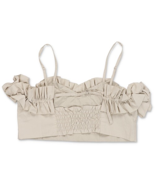 Lull（ルル）の「【Lull / ルル】フリルオフショルキャミビスチェ（キャミソール・レディース・チャコール/キナリ/ブラック・ONESIZE）」の21枚目の写真