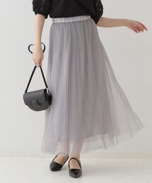 couture brooch | シャイニーチュールプリーツスカート(スカート)