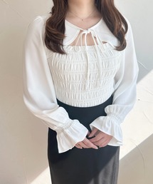 キャンディースリーブフロントオープンシャーリングブラウス【ZOZOTOWN限定アイテム】