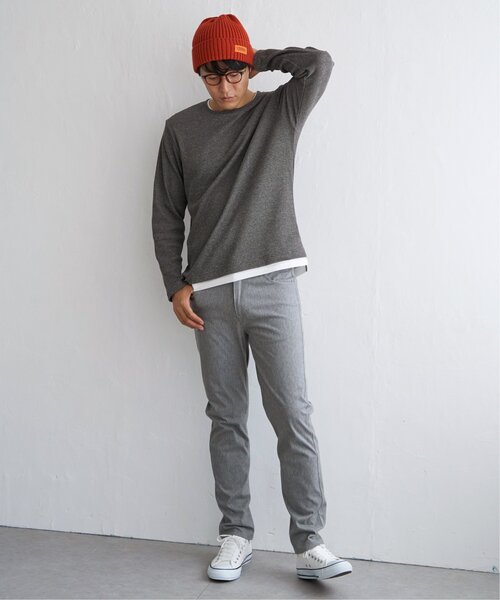 ikka（イッカ）の「メランジワッフルフェイクロンＴ（Tシャツ/カットソー・メンズ・ブラック/オリーブ/ブルー/ブラウン/ベージュ・M/L/XL/S）」の7枚目の写真