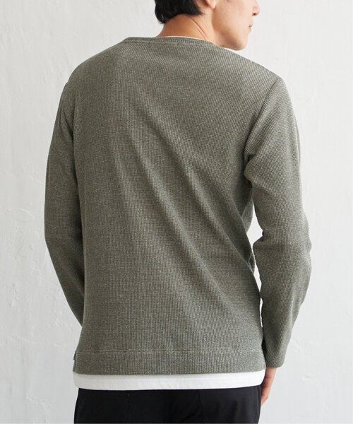 ikka（イッカ）の「メランジワッフルフェイクロンＴ（Tシャツ/カットソー・メンズ・ブラック/オリーブ/ブルー/ブラウン/ベージュ・M/L/XL/S）」の10枚目の写真