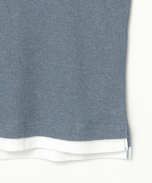 ikka（イッカ）の「メランジワッフルフェイクロンＴ（Tシャツ/カットソー・メンズ・ブラック/オリーブ/ブルー/ブラウン/ベージュ・M/L/XL/S）」の17枚目の写真