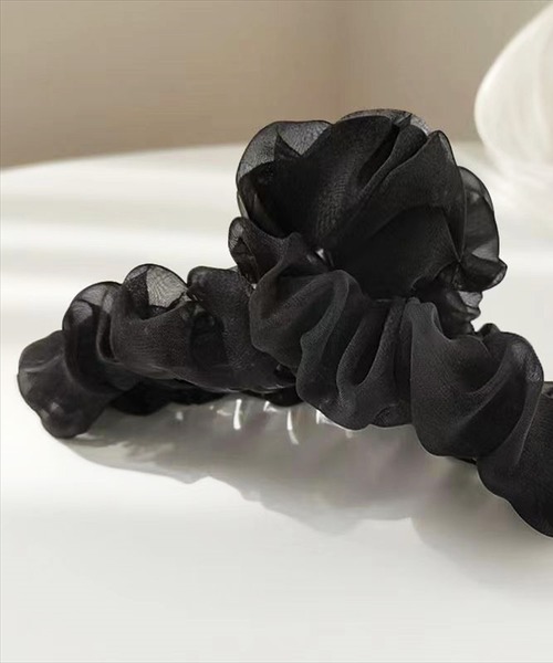 BAYBLO（ベイブロ）の「(SB)オーガンジー シュシュ バンス ヘアクリップ（バレッタ/ヘアクリップ・レディース・グレー/グレイッシュベージュ/ブラック/アイボリー・ONE SIZE）」の13枚目の写真