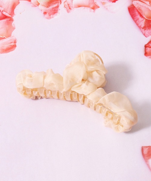 BAYBLO（ベイブロ）の「(SB)オーガンジー シュシュ バンス ヘアクリップ（バレッタ/ヘアクリップ・レディース・グレー/グレイッシュベージュ/ブラック/アイボリー・ONE SIZE）」の16枚目の写真