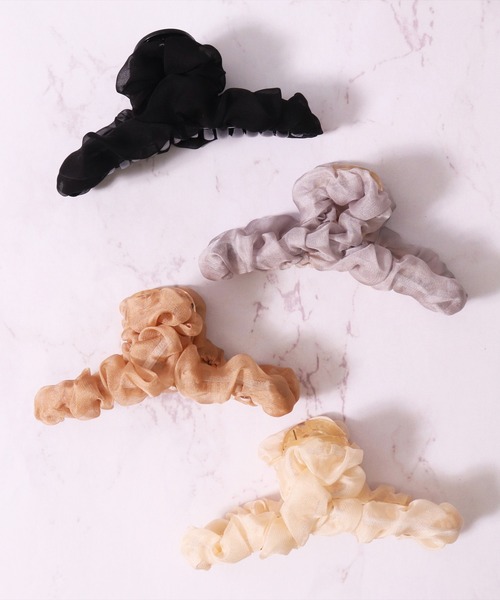 BAYBLO（ベイブロ）の「(SB)オーガンジー シュシュ バンス ヘアクリップ（バレッタ/ヘアクリップ・レディース・グレー/グレイッシュベージュ/ブラック/アイボリー・ONE SIZE）」の20枚目の写真