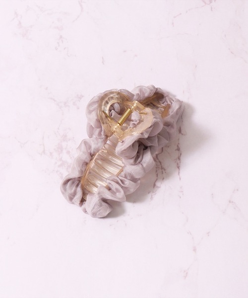 BAYBLO（ベイブロ）の「(SB)オーガンジー シュシュ バンス ヘアクリップ（バレッタ/ヘアクリップ・レディース・グレー/グレイッシュベージュ/ブラック/アイボリー・ONE SIZE）」の21枚目の写真