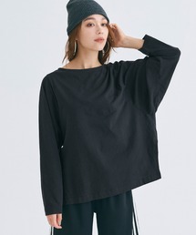 ドルマン袖スリットコットンTシャツ