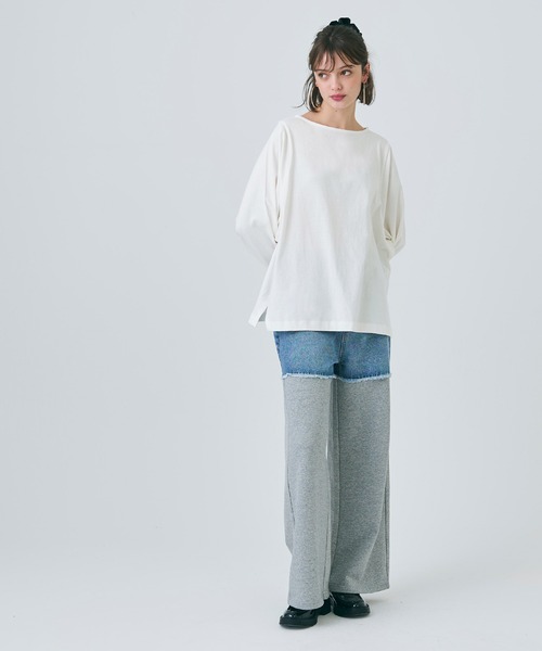 coca(coca)(コカ)の「ドルマン袖スリットコットンTシャツ(Tシャツ/カットソー・レディース・ホワイト/ブラック・S/M/L)」の5枚目の写真