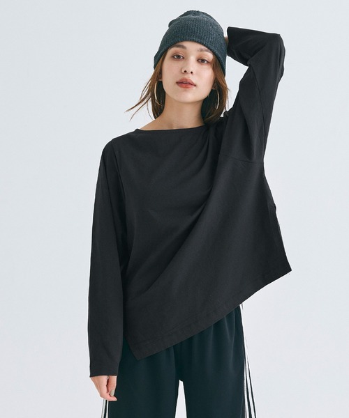 coca(coca)(コカ)の「ドルマン袖スリットコットンTシャツ(Tシャツ/カットソー・レディース・ホワイト/ブラック・S/M/L)」の10枚目の写真