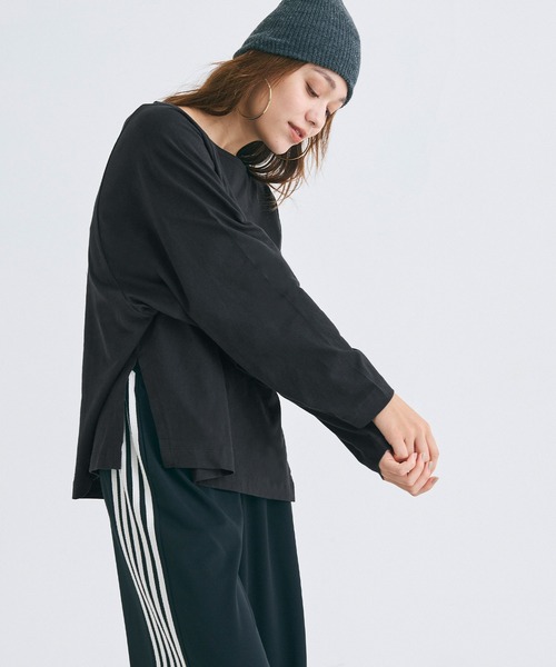 coca(coca)(コカ)の「ドルマン袖スリットコットンTシャツ(Tシャツ/カットソー・レディース・ホワイト/ブラック・S/M/L)」の9枚目の写真