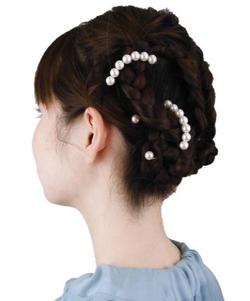 Zoule(ゾーラ)の「Zoule ゾーラ:wavy pearl ヘアピン(セットUピン)(ヘアピン・レディース・ゴールド/シルバー・FREE)」の2枚目の写真