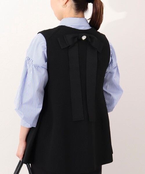 NOLLEY’S（ノーリーズ）の「ビジュー付きリボンブローチ（ブローチ/コサージュ・レディース・ブラック・FREE）」の5枚目の写真