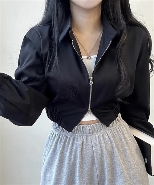 FREE STYLISTS（フリー スタイリスト）の「ダブルジップアップブルゾン（ブルゾン・レディース・ブラック/ホワイト・S/M）」の18枚目の写真