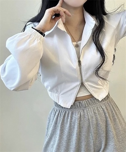 FREE STYLISTS（フリー スタイリスト）の「ダブルジップアップブルゾン（ブルゾン・レディース・ブラック/ホワイト・S/M）」の13枚目の写真
