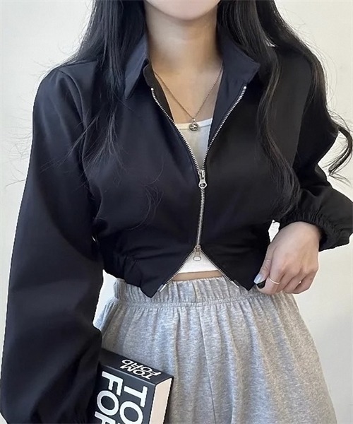 FREE STYLISTS（フリー スタイリスト）の「ダブルジップアップブルゾン（ブルゾン・レディース・ブラック/ホワイト・S/M）」の16枚目の写真