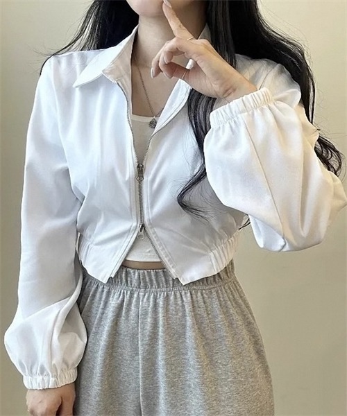 FREE STYLISTS（フリー スタイリスト）の「ダブルジップアップブルゾン（ブルゾン・レディース・ブラック/ホワイト・S/M）」の9枚目の写真