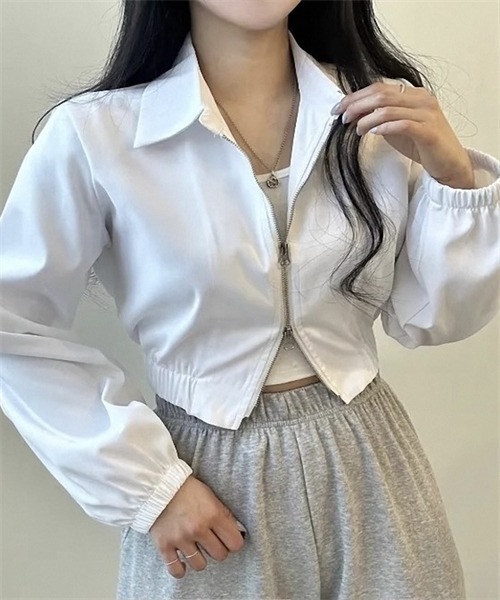FREE STYLISTS（フリー スタイリスト）の「ダブルジップアップブルゾン（ブルゾン・レディース・ブラック/ホワイト・S/M）」の14枚目の写真