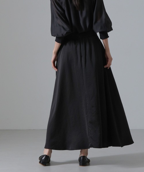 セール】ヴィンテージサテンフレアロングスカート(セットアップ可