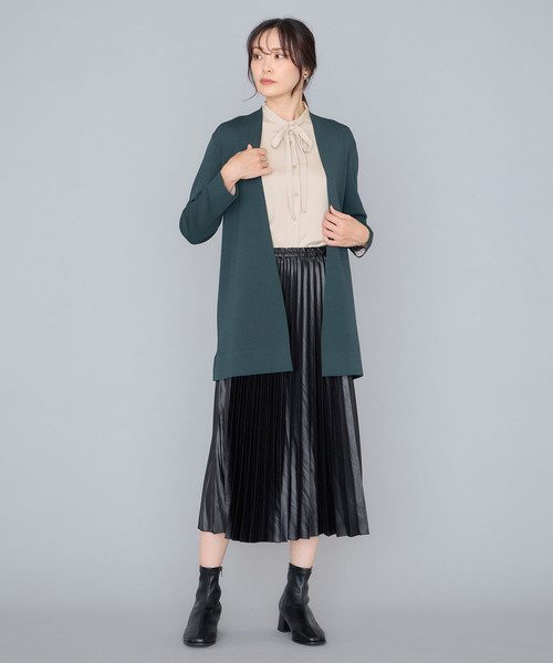 A/C DESIGN BY ALPHA CUBIC(エーシーデザインバイアルファキュービック)の「★春羽織り★【洗濯可能】毛玉になりにくいドミニクロングカーディガン(カーディガン/ボレロ・レディース・グリーン/モカ/ブルー/ブラック・LL/M/L)」の7枚目の写真