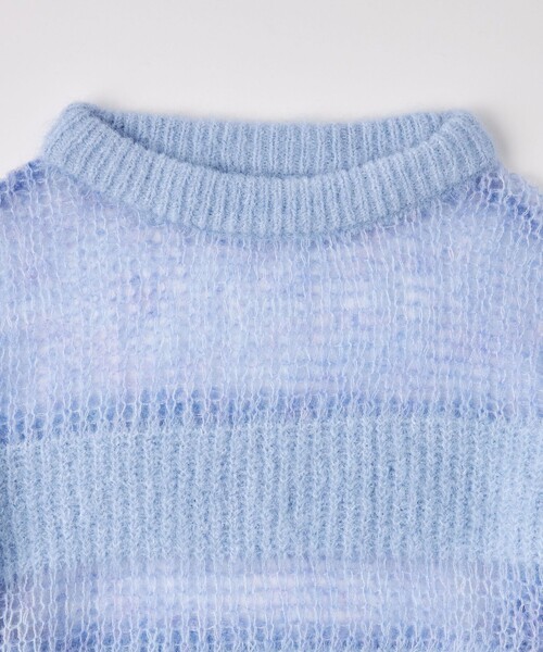 【セール】＜EMMEL REFINES＞EM ハリヌキアゼ ボーダー ニットプルオーバー（ニット/セーター）｜EMMEL REFINES（エメルリファインズ）