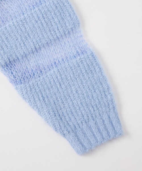 【セール】＜EMMEL REFINES＞EM ハリヌキアゼ ボーダー ニットプルオーバー（ニット/セーター）｜EMMEL REFINES（エメルリファインズ）