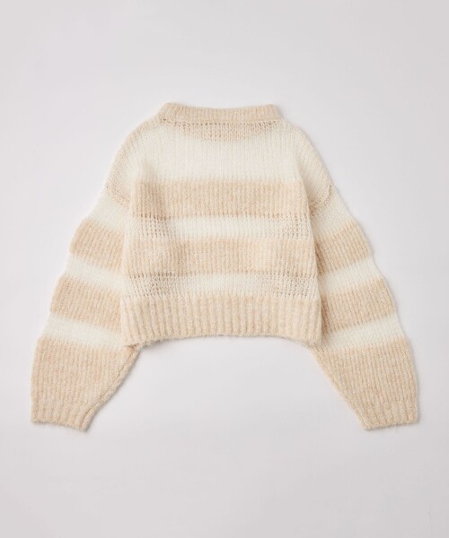 【セール】＜EMMEL REFINES＞EM ハリヌキアゼ ボーダー ニットプルオーバー（ニット/セーター）｜EMMEL REFINES（エメルリファインズ）