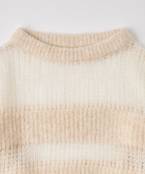 【セール】＜EMMEL REFINES＞EM ハリヌキアゼ ボーダー ニットプルオーバー（ニット/セーター）｜EMMEL REFINES（エメルリファインズ）