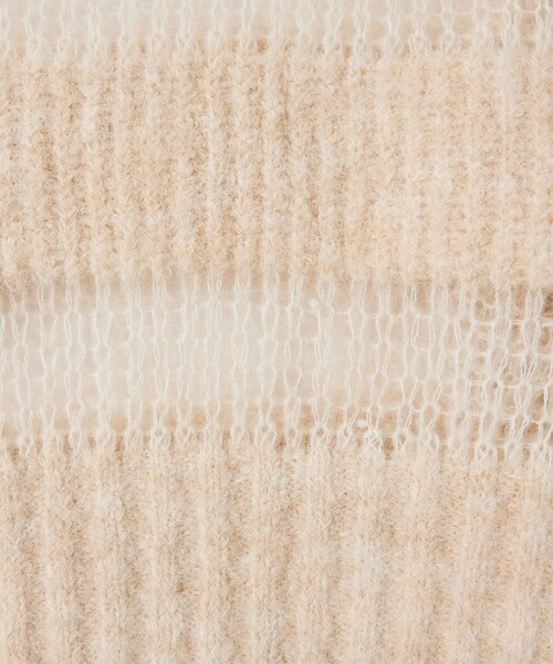 【セール】＜EMMEL REFINES＞EM ハリヌキアゼ ボーダー ニットプルオーバー（ニット/セーター）｜EMMEL REFINES（エメルリファインズ）