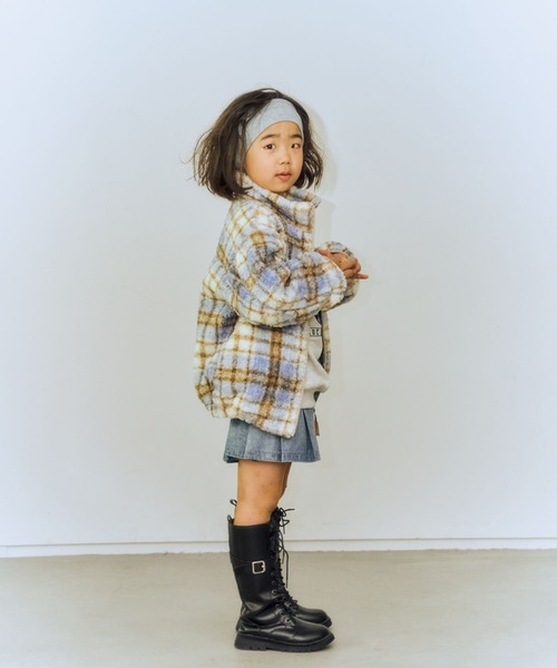 10C REPIPI(ジューシーレピピ)の「【10C REPIPI】スタンドカラーボアブルゾン(ブルゾン・キッズ・ブルー系その他/ホワイト系その他/グレー系その他・130cm/120cm/110cm)」の5枚目の写真