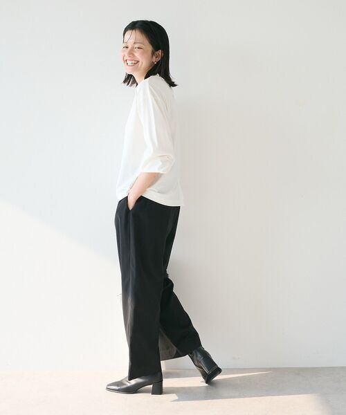 CRAFT STANDARD BOUTIQUE(クラフトスタンダードブティック)の「モックネックリングドット長袖プルオーバー(Tシャツ/カットソー・レディース・ブラック/チャコールグレー/オレンジ/ホワイト・FREE)」の7枚目の写真