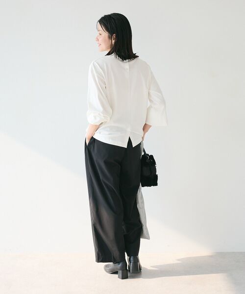 CRAFT STANDARD BOUTIQUE(クラフトスタンダードブティック)の「モックネックリングドット長袖プルオーバー(Tシャツ/カットソー・レディース・ブラック/チャコールグレー/オレンジ/ホワイト・FREE)」の8枚目の写真